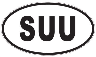 SUU - 3 Letter Initials Oval Magnet