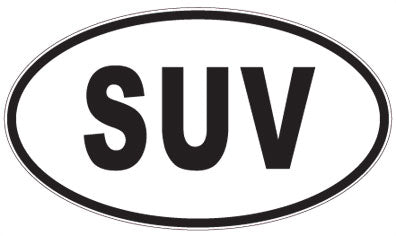 SUV - 3 Letter Initials Oval Magnet