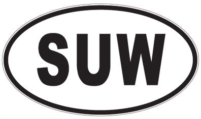 SUW - 3 Letter Initials Oval Magnet