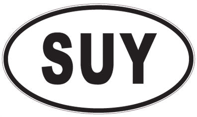 SUY - 3 Letter Initials Oval Magnet
