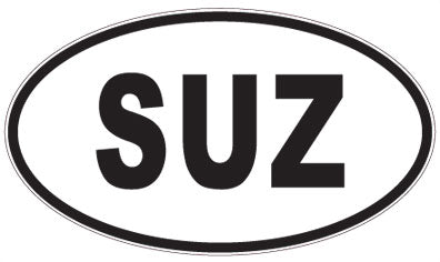 SUZ - 3 Letter Initials Oval Magnet