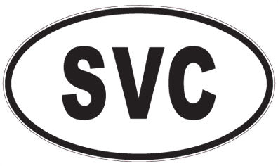 SVC - 3 Letter Initials Oval Magnet
