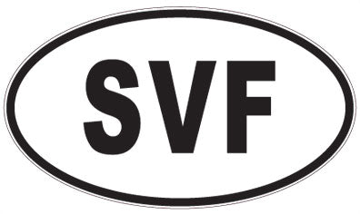 SVF - 3 Letter Initials Oval Magnet