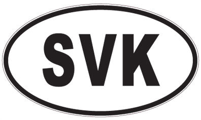 SVK - 3 Letter Initials Oval Magnet