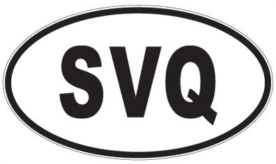 SVQ - 3 Letter Initials Oval Magnet