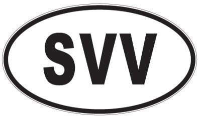 SVV - 3 Letter Initials Oval Magnet