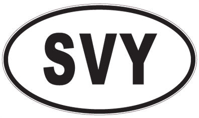 SVY - 3 Letter Initials Oval Magnet