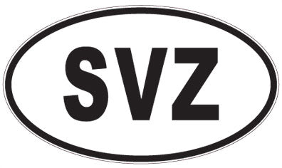 SVZ - 3 Letter Initials Oval Magnet