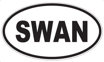 SWAN - Oval Sticker