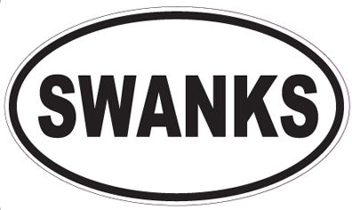 SWANKS - Oval Sticker