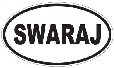 SWARAJ - Oval Sticker