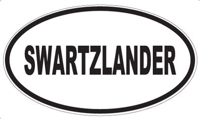 SWARTZLANDER - Oval Sticker