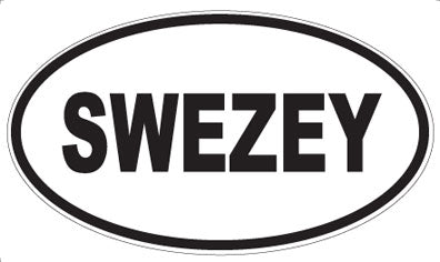 SWEZEY - Oval Sticker
