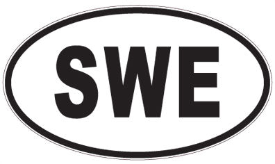 SWE - 3 Letter Initials Oval Magnet