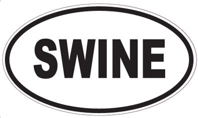 SWINE - Oval Magnet