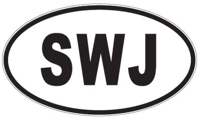 SWJ - 3 Letter Initials Oval Magnet