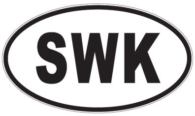 SWK - 3 Letter Initials Oval Magnet