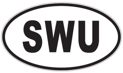 SWU - 3 Letter Initials Oval Magnet