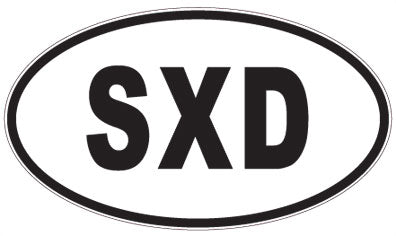 SXD - 3 Letter Initials Oval Magnet
