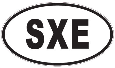 SXE - 3 Letter Initials Oval Magnet