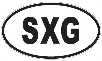 SXG - 3 Letter Initials Oval Magnet