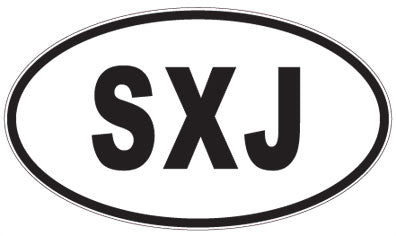 SXJ - 3 Letter Initials Oval Magnet