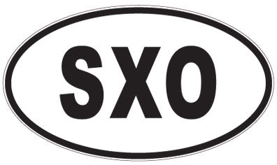 SXO - 3 Letter Initials Oval Magnet
