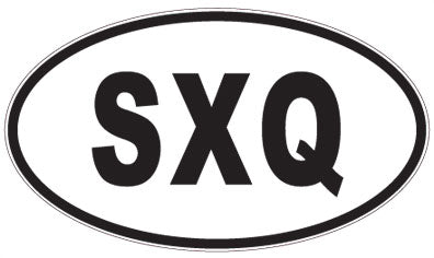 SXQ - 3 Letter Initials Oval Magnet