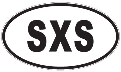 SXS - 3 Letter Initials Oval Sticker