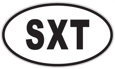 SXT - 3 Letter Initials Oval Magnet