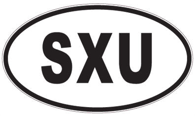 SXU - 3 Letter Initials Oval Magnet