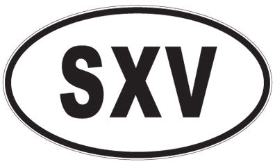 SXV - 3 Letter Initials Oval Magnet