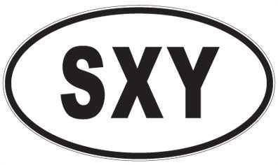 SXY - 3 Letter Initials Oval Magnet