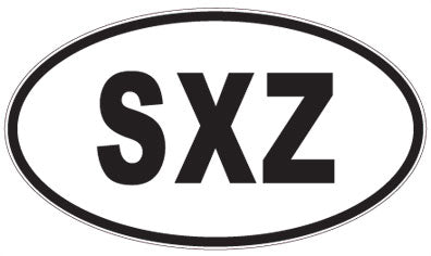 SXZ - 3 Letter Initials Oval Magnet