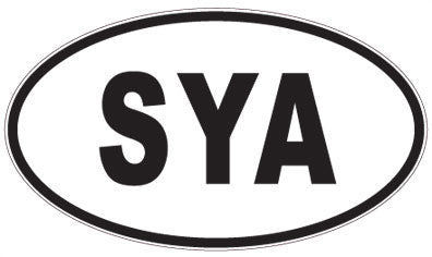 SYA - 3 Letter Initials Oval Magnet