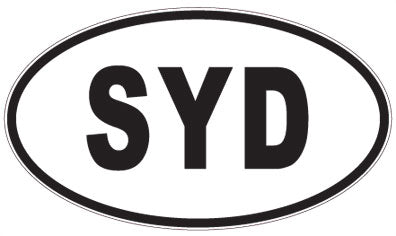 SYD - 3 Letter Initials Oval Magnet