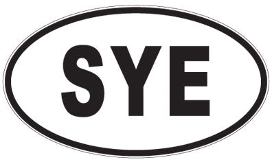 SYE - 3 Letter Initials Oval Magnet