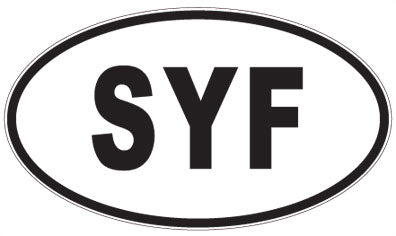 SYF - 3 Letter Initials Oval Magnet