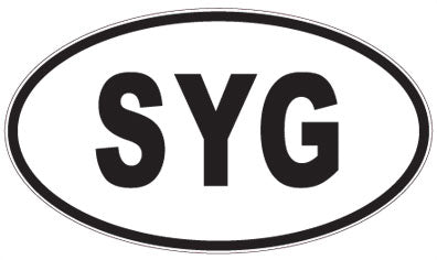 SYG - 3 Letter Initials Oval Magnet