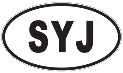 SYJ - 3 Letter Initials Oval Magnet