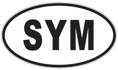 SYM - 3 Letter Initials Oval Magnet