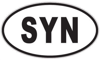 SYN - 3 Letter Initials Oval Magnet