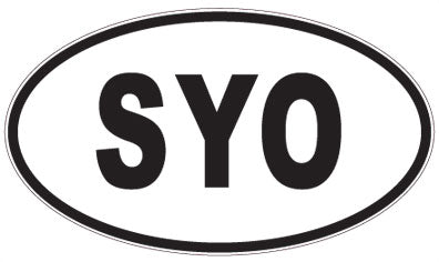 SYO - 3 Letter Initials Oval Magnet