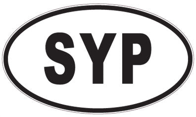 SYP - 3 Letter Initials Oval Magnet