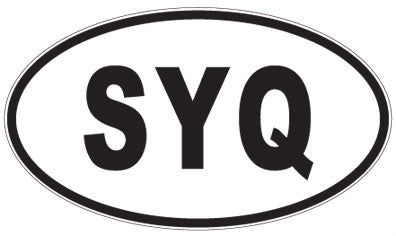 SYQ - 3 Letter Initials Oval Magnet