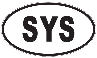 SYS - 3 Letter Initials Oval Magnet