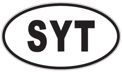 SYT - 3 Letter Initials Oval Magnet