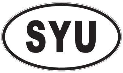 SYU - 3 Letter Initials Oval Magnet