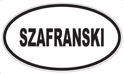 SZAFRANSKI - Oval Sticker