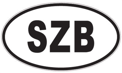 SZB - 3 Letter Initials Oval Magnet